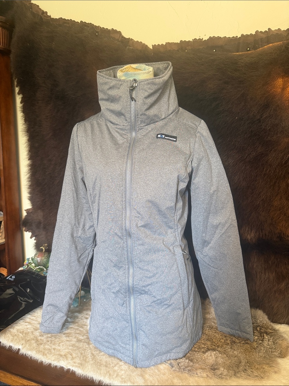 Women's Gray Insulated High-Collar Jacket XS (1250)